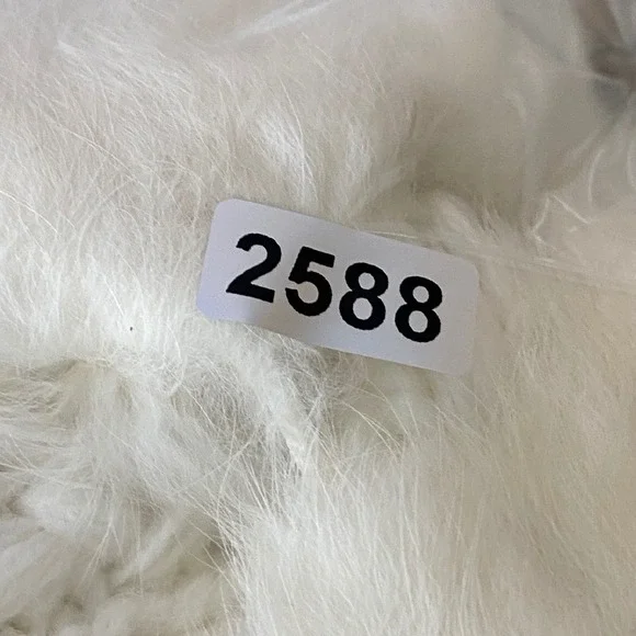 Avalin Sweater Vest Faux Fur Collar Wool Blend Sleeveless Knit Ivory M - Picture 7 of 7